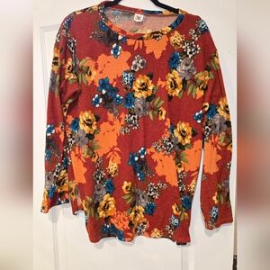 Womens Sew In Love LS Floral Top Size-XL